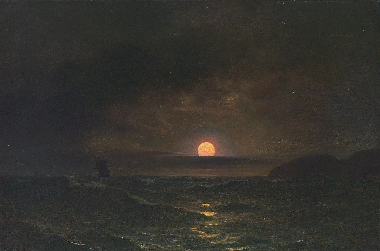 Un veliero al chiaro di luna